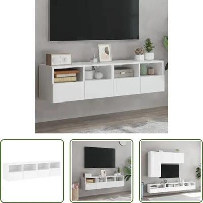 Immagine prodotto di The Living Store Pensili TV 2 pz. Bianco 60x30x30 cm Materiale a base di legno