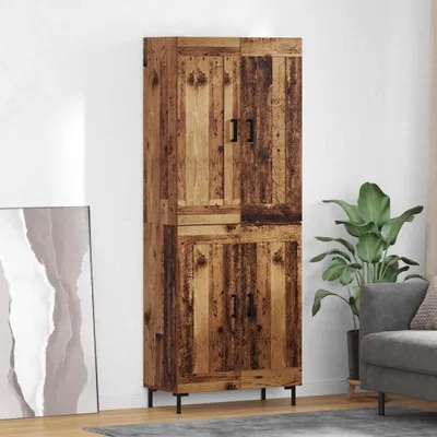Zdjęcie produktu dla VidaXL Wysoka szafka, 2 sztuki, drewno z odzysku, 69,5 x 34 x 180 cm, płyta wiórowa