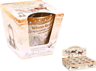 Produktbild von Weihnachtsduftkerze im Glas, Duft: WINTERHIRSCHE - LASS ES SCHNEIEN, 115 g
