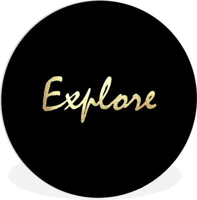 Produktbild von MuchoWow® Rundes Wandbild - Runde Bilder Zitat - Reisen - Gold - Schwarz Ø 60 cm Kreis Wanddekoration Kunststoff - Wandkreis - Wandschmuck - Wand Kreis - Das Schlafzimmer - Die Bilder - Wandmalerei - Kunst für das Haus - das Plastik
