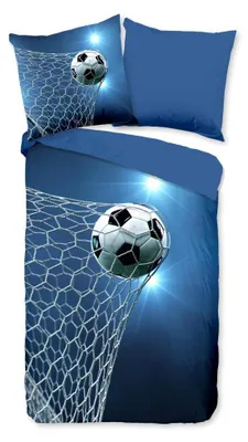 Productafbeelding van Pure Kinderdekbedovertrek "Fans" - Blauw - (135x200 cm) - 100% Polyester