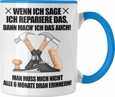 Produktbild von Trendation - Hausmeister Tasse Lustiges Geschenke Lustig Spruch Haustechniker Geschenkidee Sprüche (Blau)