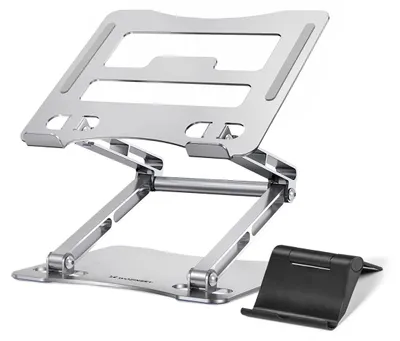 Produktbild von Wozinsky Laptop Tablet Ständer Aluminium Silber + Handyhalter