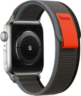 Produktbild von Tech-Protect Nylon Apple Watch 4 / 5 / 6 / 7 / 8 / 9 / Se / Ultra 1 / 2 (42 / 44 / 45 / 49 Mm) Schwarz/Orange