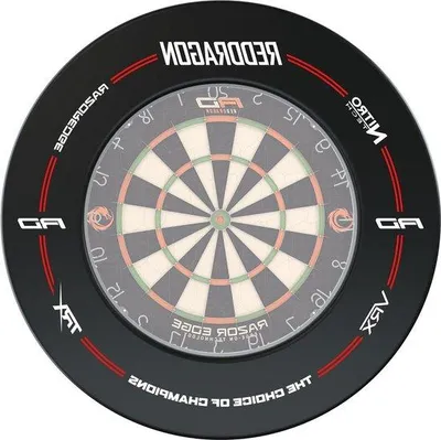 Produktbild von Famanu Dartboard-Rahmen mit rotem Drachen - Spielvergnügen für Dartliebhaber