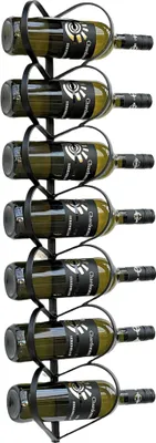 Obrázek produktu pro DanDiBo Stojan na víno 7 srdcí Nástěnný kovový černý 96317 Stojan na láhve pro 7 lahví Držák na láhve Stojan na láhve na víno