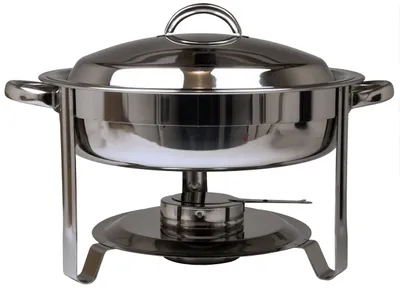 Produktbild von AcMax Edelstahl Speisenwärmer Runder Warmhaltebehälter Chafing Dish 3,5 Liter