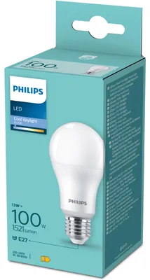 Obrázek produktu pro Philips Žárovka 100 W A60 E27, 13 W, 100 W, E27, 1521 lm, 15000 h, Chladné denní světlo
