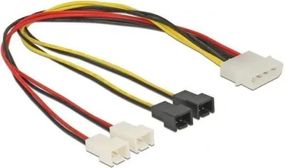 Image de Delock 83343 Stromkabel Delock Molex 4Pin -> 4x 2Pin Lüfter St/St 0.30m