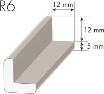 Obrázek produktu pro Rohová lišta R6 12 x 12 x 1000 mm smrk