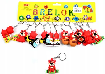 Produktbild von Bären Schlüsselanhänger Set 12 Stück - Gummi Teddybär Anhänger für Rucksack & Schlüssel - Geschenk