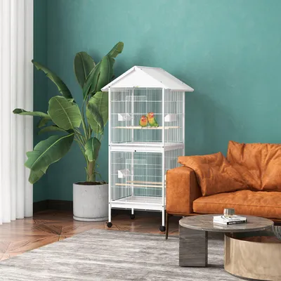 Zdjęcie produktu dla Klatka dla ptaków - Klatka wewnętrzna dla ptaków - Dom dla ptaków - Duże wymiary: 78x75x168 cm
