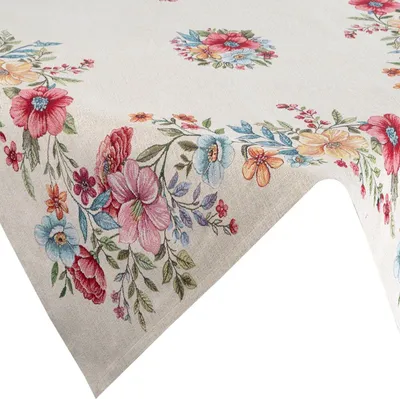 Image de EUROFIRANY | Nappe - colorée - 100 x 100 cm - nappe de table - motif floral - décorative