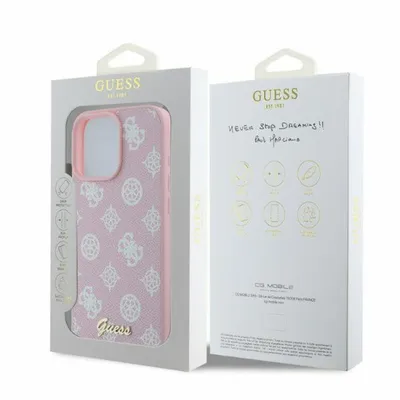 Immagine prodotto di Guess Peony Script Custodia Magsafe per Iphone 16 Pro Max - Rosa