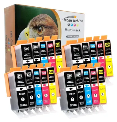 Produktbild von 20er-Pack Kompatible Tintenpatronen für Canon PGI-525 CLI-526 - Herausragende Druckleistung und Farbtreue