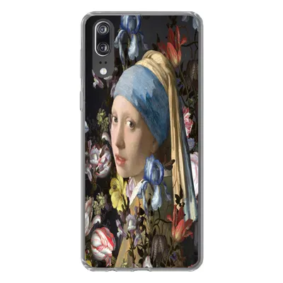 Produktbild von MuchoWow® Handyhülle Schutzhülle Hülle für Huawei P20 Das Mädchen mit dem Perlenohrring - Johannes Vermeer - Blumen Silikon Softcase Handy Hülle - Hardcover