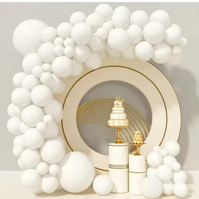 Productafbeelding van Ballonnen, wit, 84 stuks. Heliumballonnen voor bruiloft, verjaardag, babyshower, decoratie