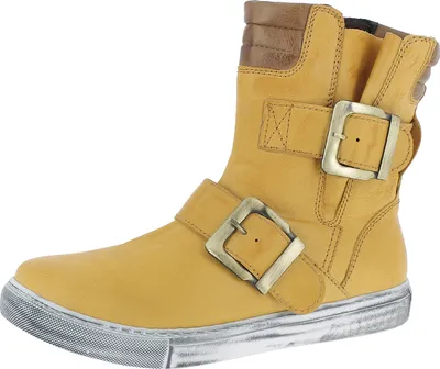 Produktbild von Andrea Conti Damen Stiefelette Leder Boot sportlich Riemen Schnalle 0346833, Größe:37 EU, Farbe:Gelb