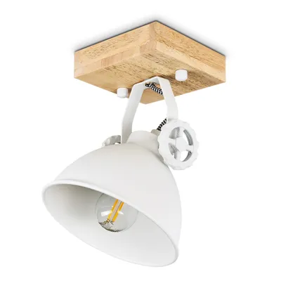 Produktbild von Mot »Mot« Wandlampe aus Metall und Holz in Weiß/Natur