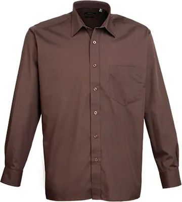 Produktbild von Premier Workwear Herren Popeline Hemd langarm PR200 brown 43 (17)