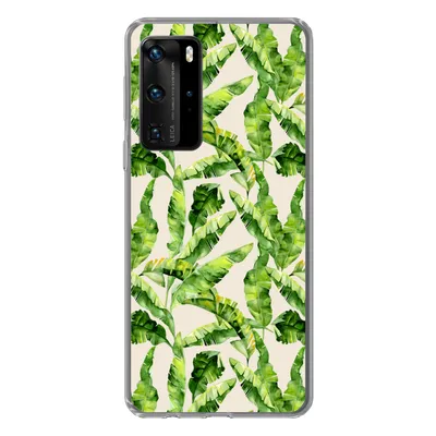 Produktbild von MuchoWow® Handyhülle Schutzhülle Hülle für Huawei P40 Pro Palmenblatt - Muster - Tropisch Silikon Softcase Handy Hülle - Schutz