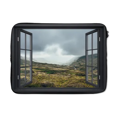 Produktbild von MuchoWow® Laptop Hülle 13 Zoll Aussicht - Berg - Wolken Laptoptasche - Laptophülle - Sleeve - Rundumschutz