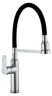 Produktbild von Küchenarmatur mit ausziehbarer Brause und Messingbeschichtung