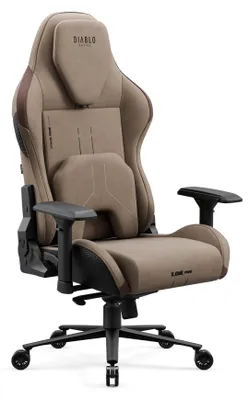 Zdjęcie produktu dla Krzesło Diablo X.One Prime Gaming, krzesło biurowe i gamingowe, z funkcją chłodzenia, rozmiar standardowy, kolor: szary (elephant grey)