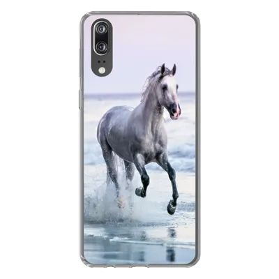 Produktbild von MuchoWow® Handyhülle Schutzhülle Hülle für Huawei P20 Pferd - Meer - Pastell Silikon Softcase Handy Hülle - Hardcover
