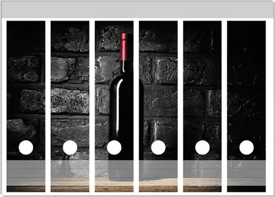 Produktbild von Wallario Ordnerrücken Sticker, selbstklebend für breite Ordner, 6 Stück, Motiv Rotwein-Flasche am Abend