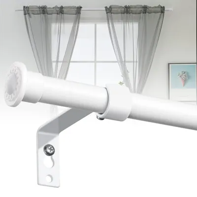Obrázok produktu pre Výsuvná záclonová tyč, biela, dĺžka 76-110 cm