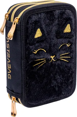 Zdjęcie produktu dla Piórnik potrójny z wyposażeniem Fluffy Kitty Black AstraBag Astra