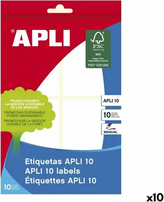 Immagine prodotto di Etichette adesive Apli 50 x 70 mm Bianco 10 fogli (10 pezzi)