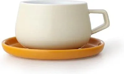 Produktbild von Famanu Kaffeetasse mit Untertasse aus Porzellan, 0,3 l, cremefarben
