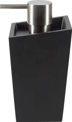 Produktbild von Spirella Seifenspender "Yoshi" | mit Edelstahlpumpe | Flüssigseifen-Spender | Polyresin | 350ml | Langliebig und Robust | Schwarz