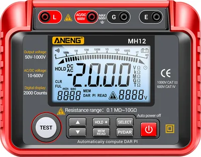 Obrázek produktu pro ANENG MH12 Tester izolačního odporu Třesoucí se stůl Vysoce přesný digitální tester izolačního odporu Voltmetr