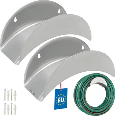 Produktbild von KOTARBAU® 2 ks nástěnný držák hadice 275 x 113 x 1 mm ocelový držák zahradní hadice nástěnný držák hadice pro zahradní hadice závěsný držák hadice držák hadice na stěnu kovový