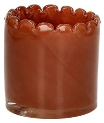 Obrázok produktu pre Pomax, svietnik na vetre, sklo, tmavohnedá farba, priemer 8 cm, výška 8 cm
