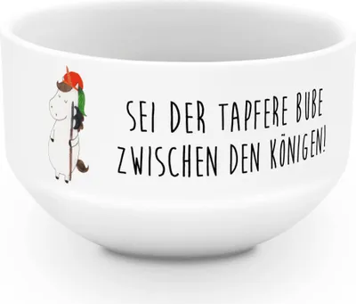 Produktbild von Mr. & Mrs. Panda schale Einhorn Junge - Weiß - Geschenk, Obstschale, Unicorn, reisschale, Mittelalter, Bube, Einhörner, schälchen, Müslischale, joghurtbowl