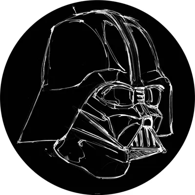Produktbild von Disney selbstklebende runde Tapete Star Wars Vader Schwarz-Weiß - 612020 - Ø 128 cm