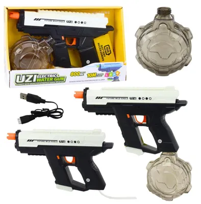 Image de Pistolet à eau électrique automatique 10 m, noir et blanc, 800 ml