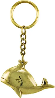Produktbild von Schlüsselanhänger Wal aus Messing, 9,5x5,5cm – Retro-Deko für maritime Akzente