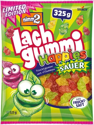 Produktbild von nimm2 Lachgummi Happies Sauer 325 g Beutel vitaminreiches Fruchtgummi Limited