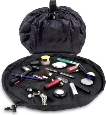 Produktbild von INF Großraumiger Make-up-Beutel mit Kordelzug Schwarz