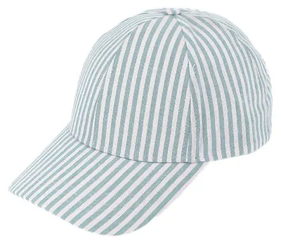 Fiebig sommerlich gestreifte Baseballcap aus Baumwolle mit Klettverschluss in blau