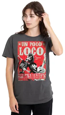Zdjęcie produktu dla Koszulka damska z motywem "Disney Coco", "Hector i Miguel", "Un Poco Loco", kolor antracytowy, rozmiar L