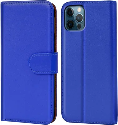Produktbild von Conie Klapp Tasche für iPhone 12 / 12 Pro Kartenfach Rundumschutz Hülle in Blau