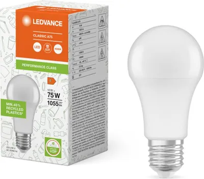 Obrázek produktu pro LED žárovka Ledvance A60, 10W = 75W, patice E27, matný povrch, 1055 lm, neutrální bílá, 4000K