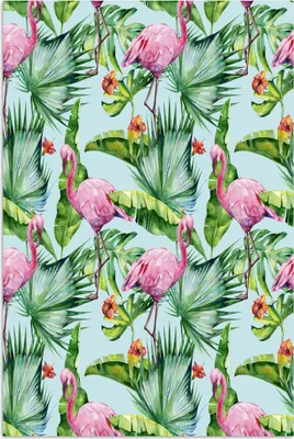 Produktbild von MuchoWow® Poster Blatt - Flamingo - Tropisch 60x90 cm - Wanddekoration