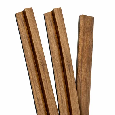 Zdjęcie produktu dla Panel ścienny dekoracyjny Lineo 1 Marron Zestaw 3 Sztuk Paneli 265x16cm